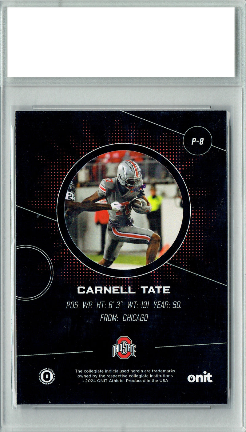 Certified Mint+ Carnell Tate 2025 ONIT #P-8 Buckeyes Rookie Card Ohio State