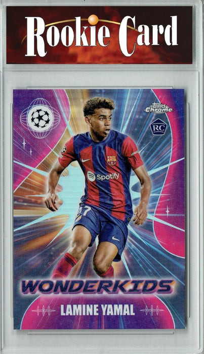 Certified Mint+ Lamine Yamal 2023-24 Topps Chrome #WK-3 Wonderkids Refractor Rookie Card Barcelona