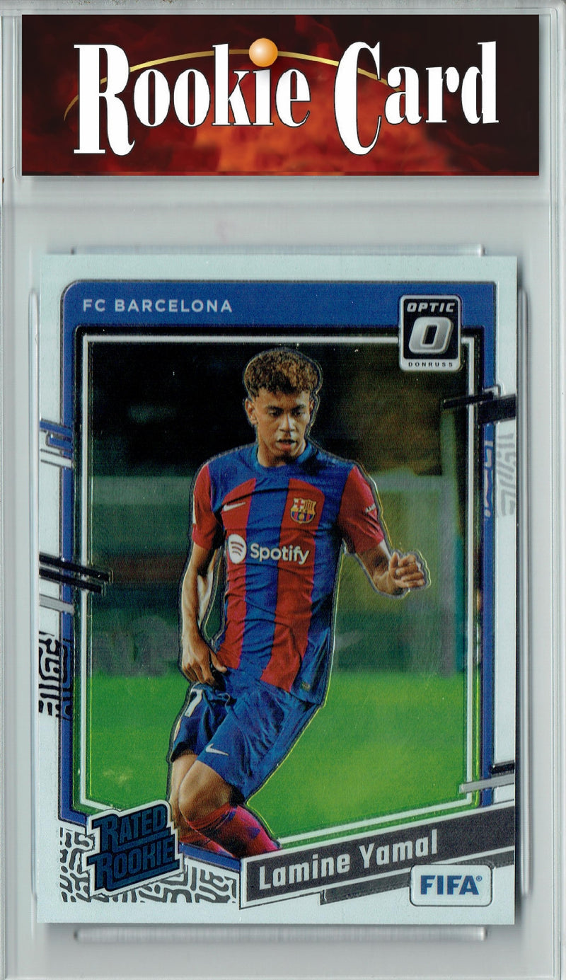 Certified Mint+ Lamine Yamal 2023-24 Donruss Optic #177 16 Year Old Rookie Card Barcelona
