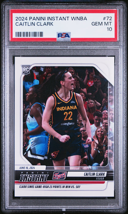 PSA 10 Caitlin Clark 2024 Panini Instant #72 1 of 4,450 Made! Rookie Card