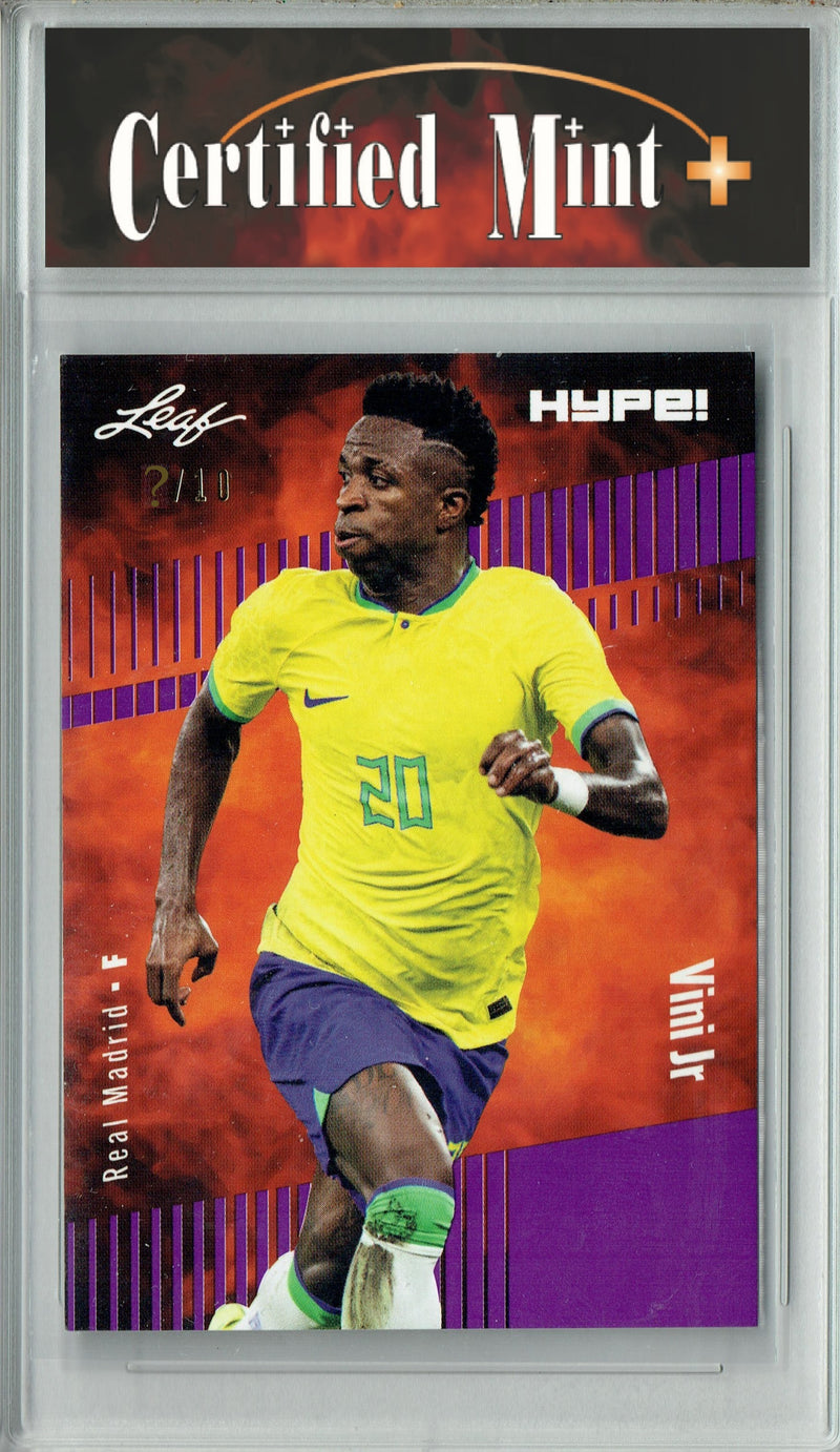 Certified Mint+ Vinicius Vini Junior 2023 Leaf HYPE #138 Purple SP, Just 10 Made Trading Card Real Madrid & Brazil National Team