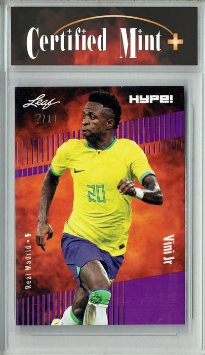 Certified Mint+ Vinicius Vini Junior 2023 Leaf HYPE! #138 Purple SP, Just 10 Made Trading Card