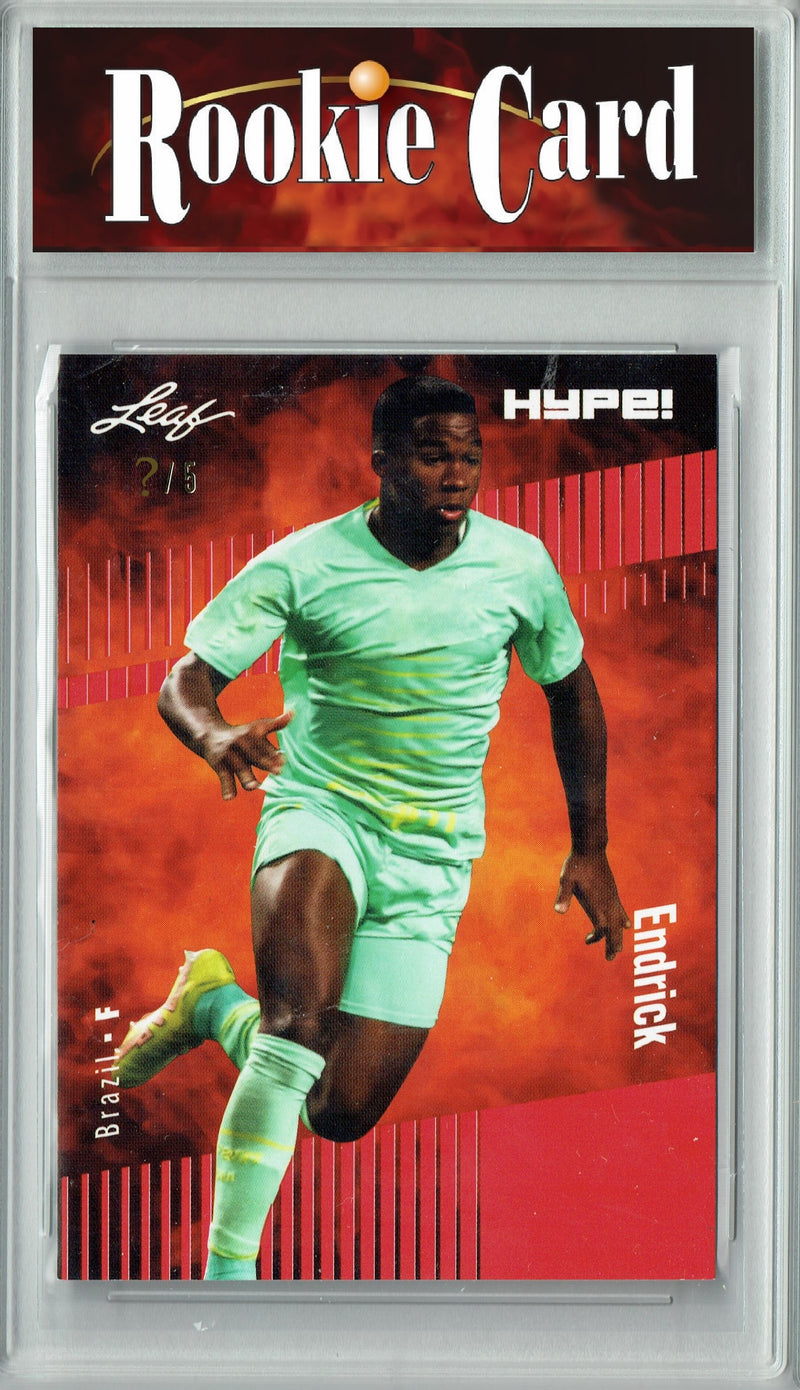 Certified Mint+ Endrick 2023 Leaf HYPE #117 Red SP, Just 5 Made Rookie Card Real Madrid & Brazil National Team