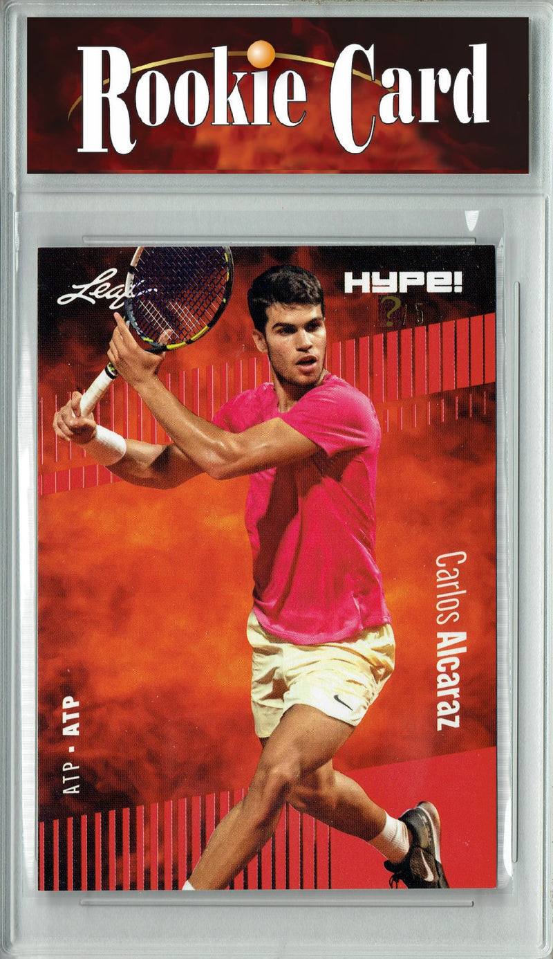 Certified Mint+ Carlos Alcaraz 2023 Leaf HYPE #108 Red SP, Just 5 Made Rare Trading Card