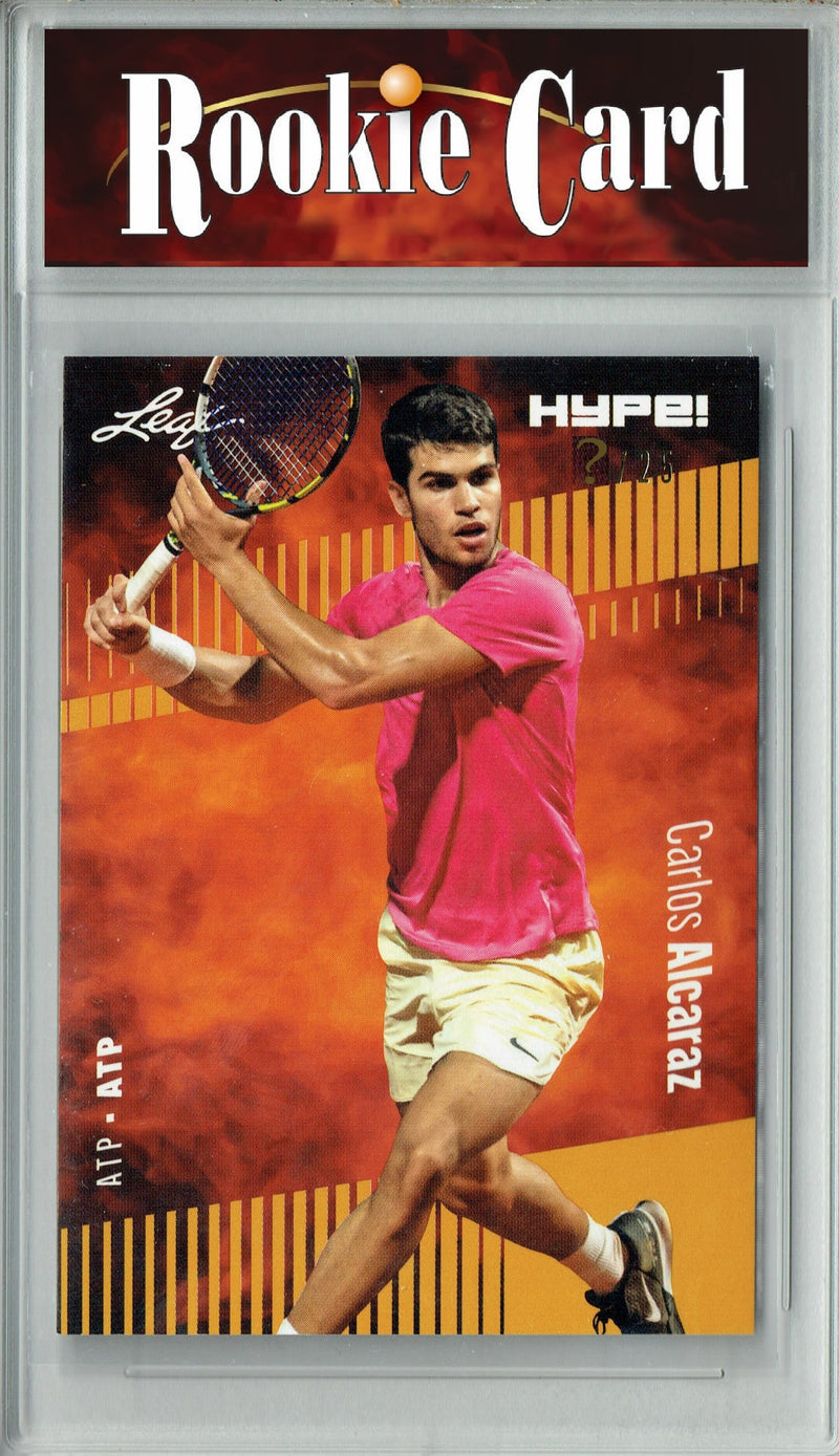 Certified Mint+ Carlos Alcaraz 2023 Leaf HYPE #108 Gold SP, Just 25 Made Rare Trading Card