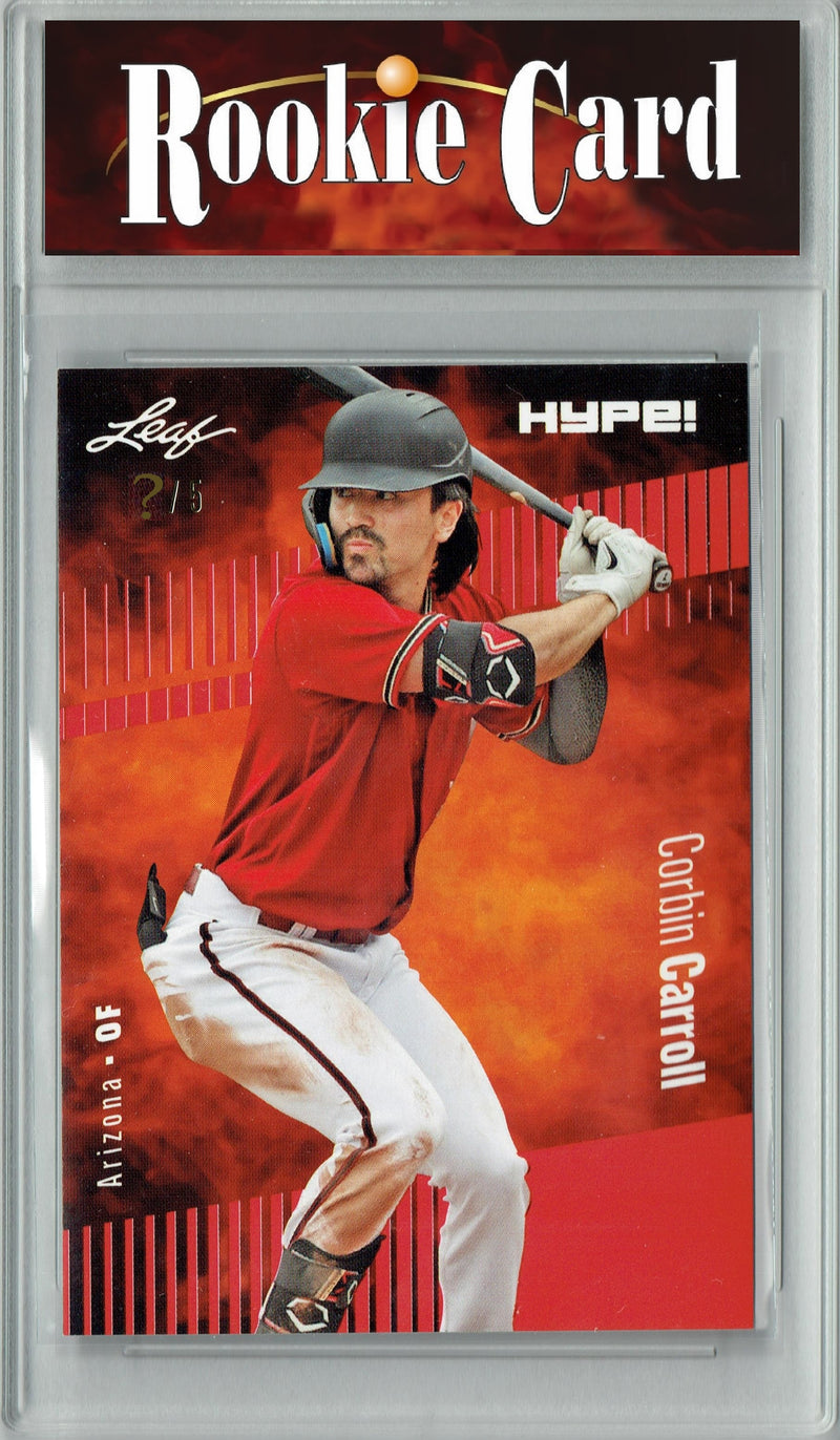 Certified Mint+ Corbin Carroll 2023 Leaf HYPE #109 Red SP, Just 5 Made Rookie Card Arizona Diamondbacks
