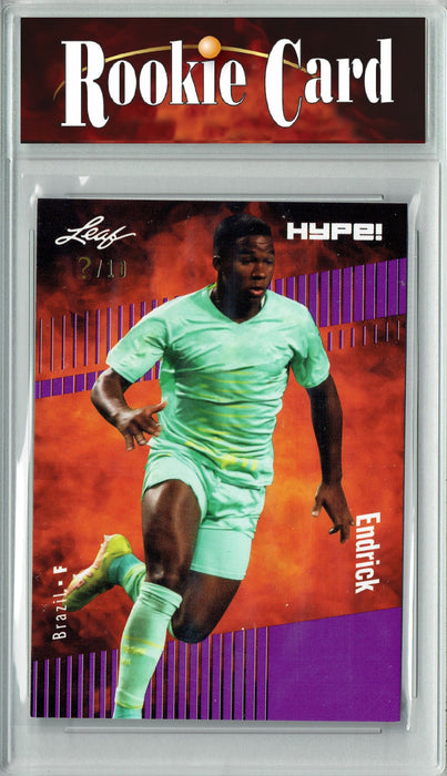 Certified Mint+ Endrick 2023 Leaf HYPE! #117 Purple SP, Just 10 Made Rookie Card