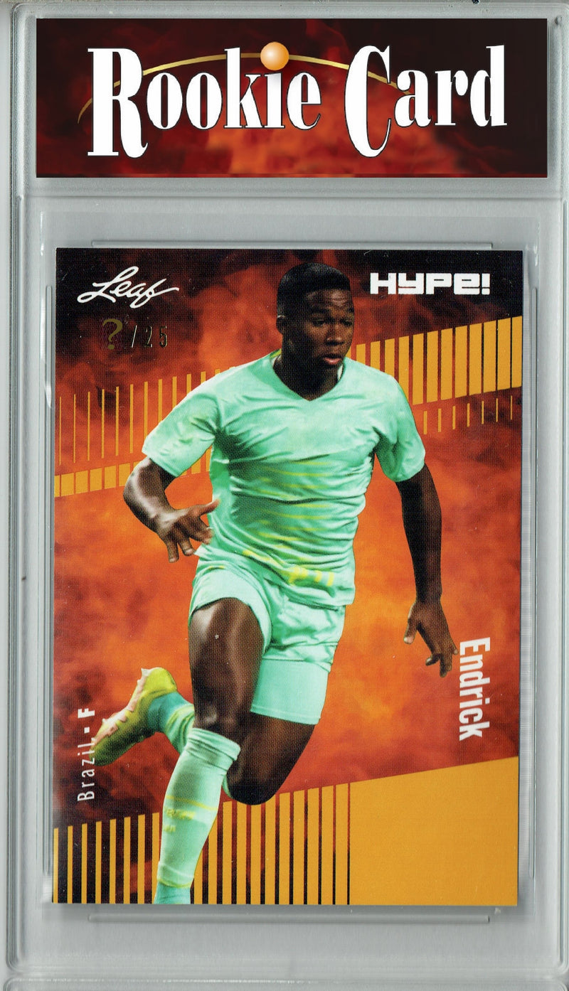 Certified Mint+ Endrick 2023 Leaf HYPE #117 Gold SP, Just 25 Made Rookie Card Real Madrid & Brazil National Team