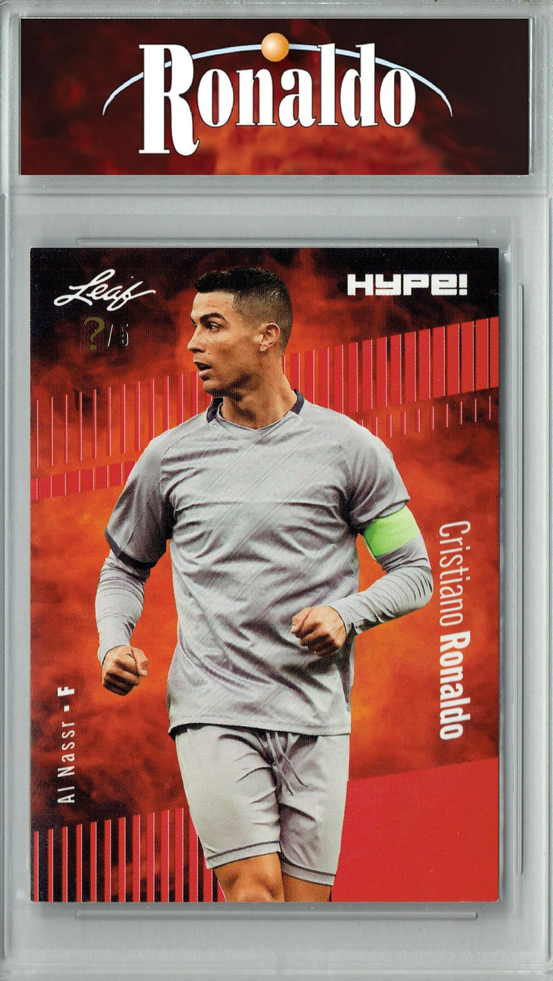 Certified Mint+ Cristiano Ronaldo 2023 Leaf HYPE #110 Red SP, Just 5 Made Trading Card