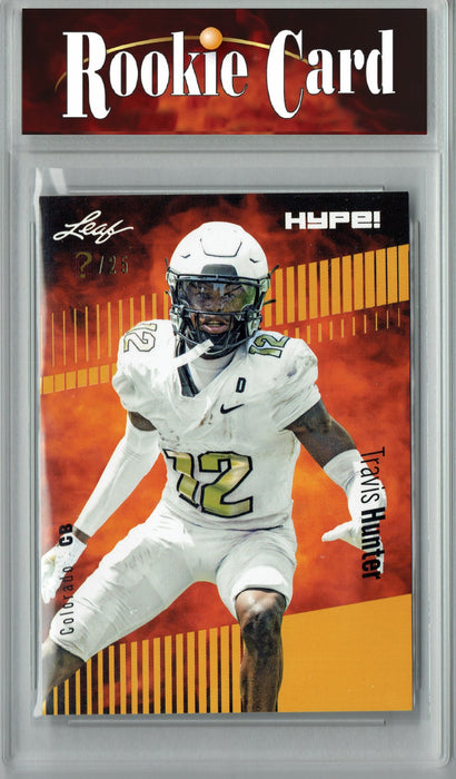 Certified Mint+ Travis Hunter 2023 Leaf HYPE! #137 Gold SP, Just 25 Made Rookie Card