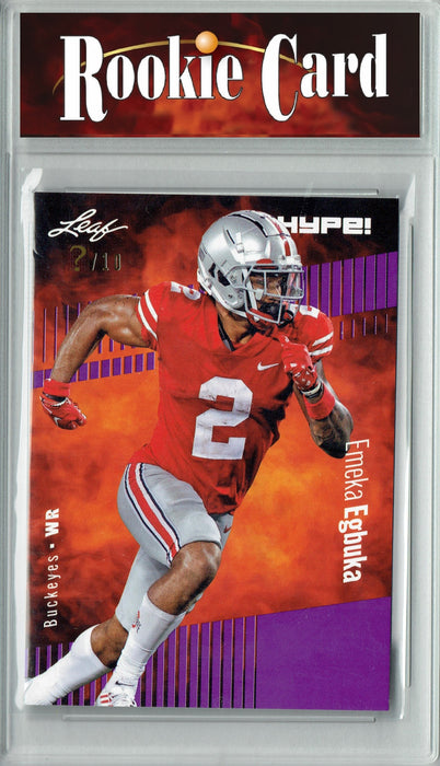 Certified Mint+ Emeka Egbuka 2023 Leaf HYPE! #116 Purple SP, Just 10 Made Rookie Card