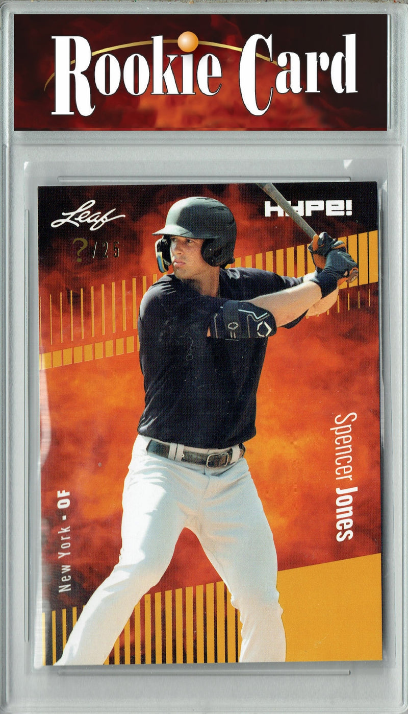 Certified Mint+ Spencer Jones 2023 Leaf HYPE #136A Gold SP, Just 25 Made Rookie Card New York Yankees
