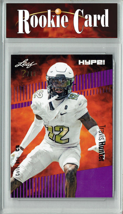 Certified Mint+ Travis Hunter 2023 Leaf HYPE! #137 Purple SP, Just 10 Made Rookie Card