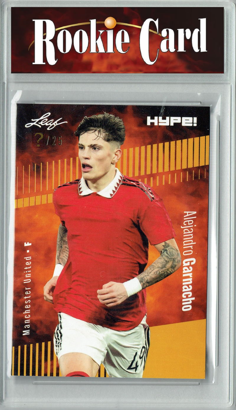Certified Mint+ Alejandro Garnacho 2023 Leaf HYPE #99A Gold SP, Just 25 Made Rookie Card Manchester United