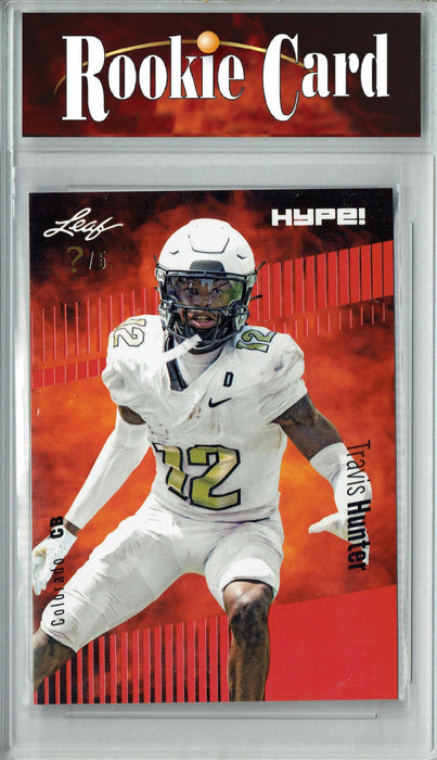 Certified Mint+ Travis Hunter 2023 Leaf HYPE! #137 Red SP, Just 5 Made Rookie Card