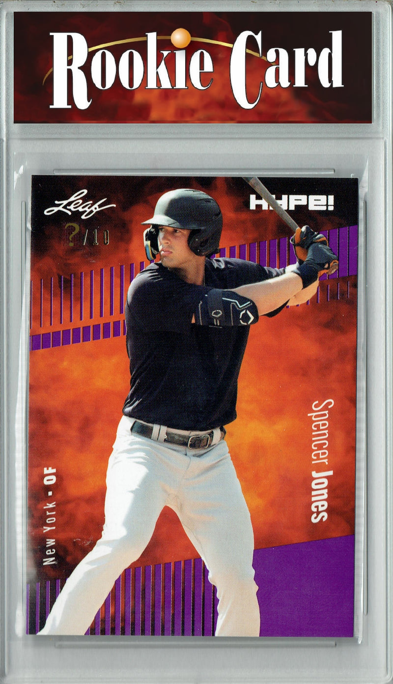 Certified Mint+ Spencer Jones 2023 Leaf HYPE #136A Purple SP, Just 10 Made Rookie Card New York Yankees