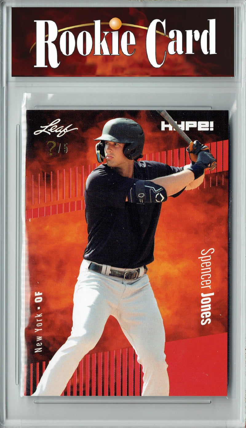 Certified Mint+ Spencer Jones 2023 Leaf HYPE #136A Red SP, Just 5 Made Rookie Card New York Yankees
