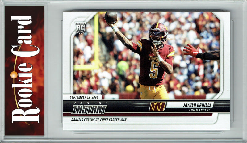 Certified Mint+ Jayden Daniels 2024 Panini Instant #40 1st Career Win Rookie Card Washington Commanders