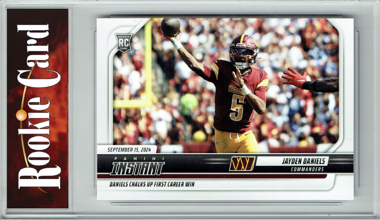 Certified Mint+ Jayden Daniels 2024 Panini Instant #40 1st Career Win! Rookie Card Washington Commanders