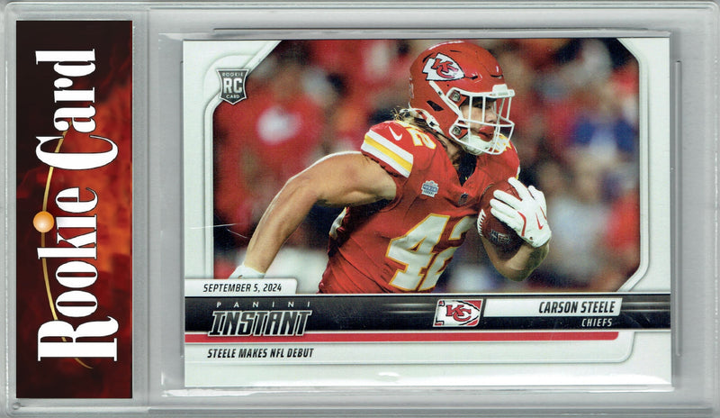 Certified Mint+ Carson Steele 2024 Panini Instant #24 Only 645 Made Rookie Card Kansas City Chiefs