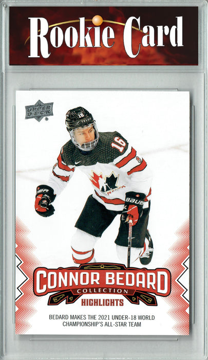 Certified Mint+ 2023 Upper Deck Connor Bedard Collection #2 U-18 All-Star Rookie Card Chicago Blackhawks