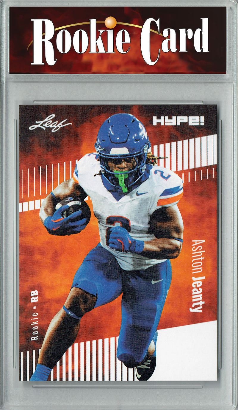 Ashton Jeanty Rookie Card Boise St / Las Vegas Football Trading Card 2025 Leaf HYPE! #179A Only 5k Made  Certified Mint+