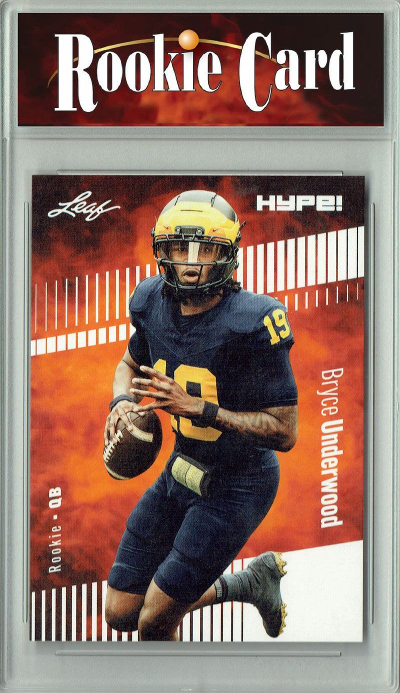 Bryce Underwood Rookie Card Michigan Football Trading Card 2025 Leaf HYPE! #180 Only 5k Made  Certified Mint+
