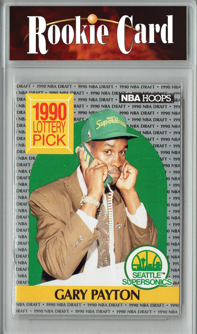 Certified Mint+ Gary Payton 1990 Hoops #391 NBA Draft Rookie Card Seattle Supersonics