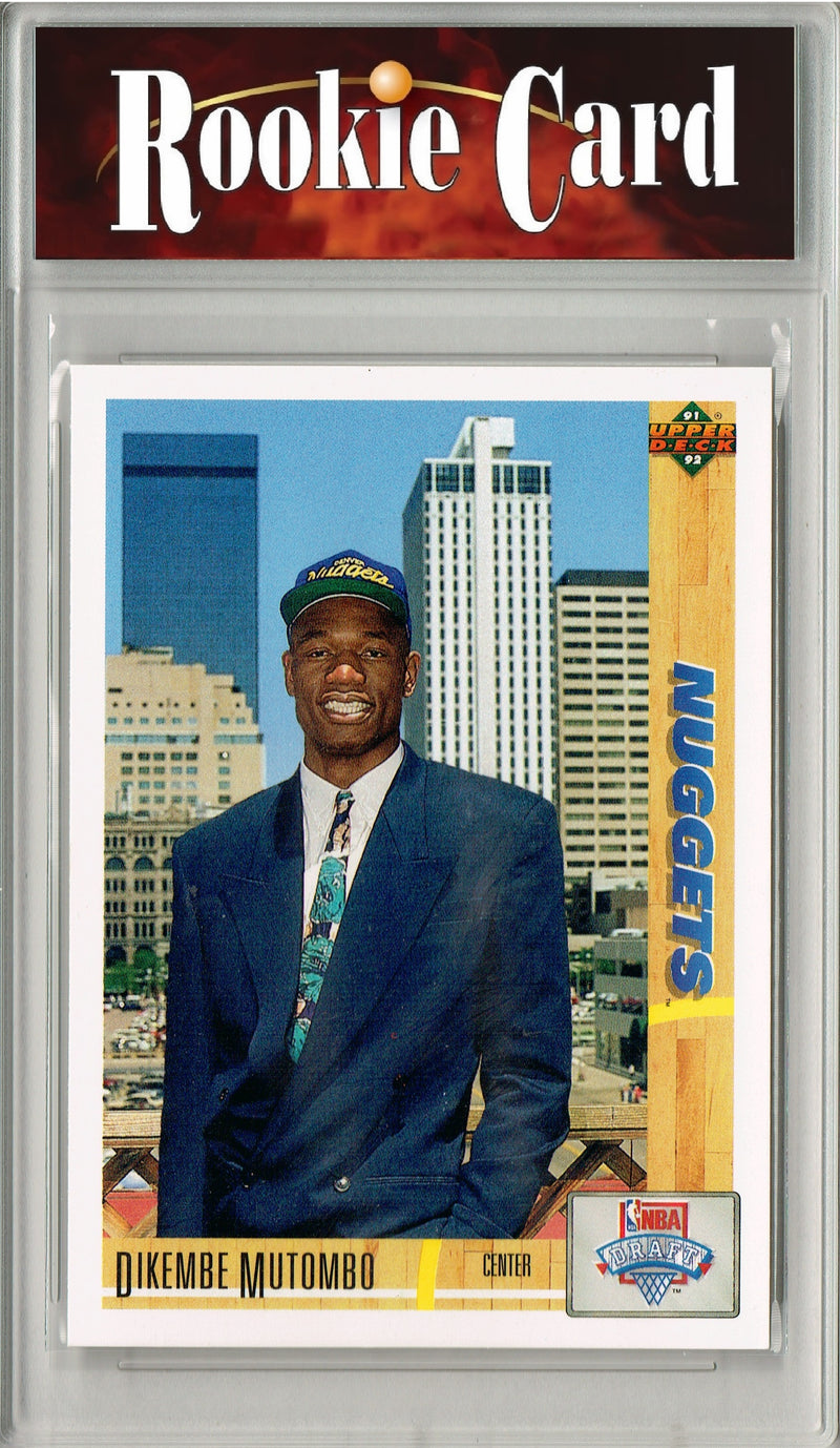 Certified Mint+ Dikembe Mutombo 1991 U.D. Basketball #3 Hall of Fame Rookie Card Denver Nuggets