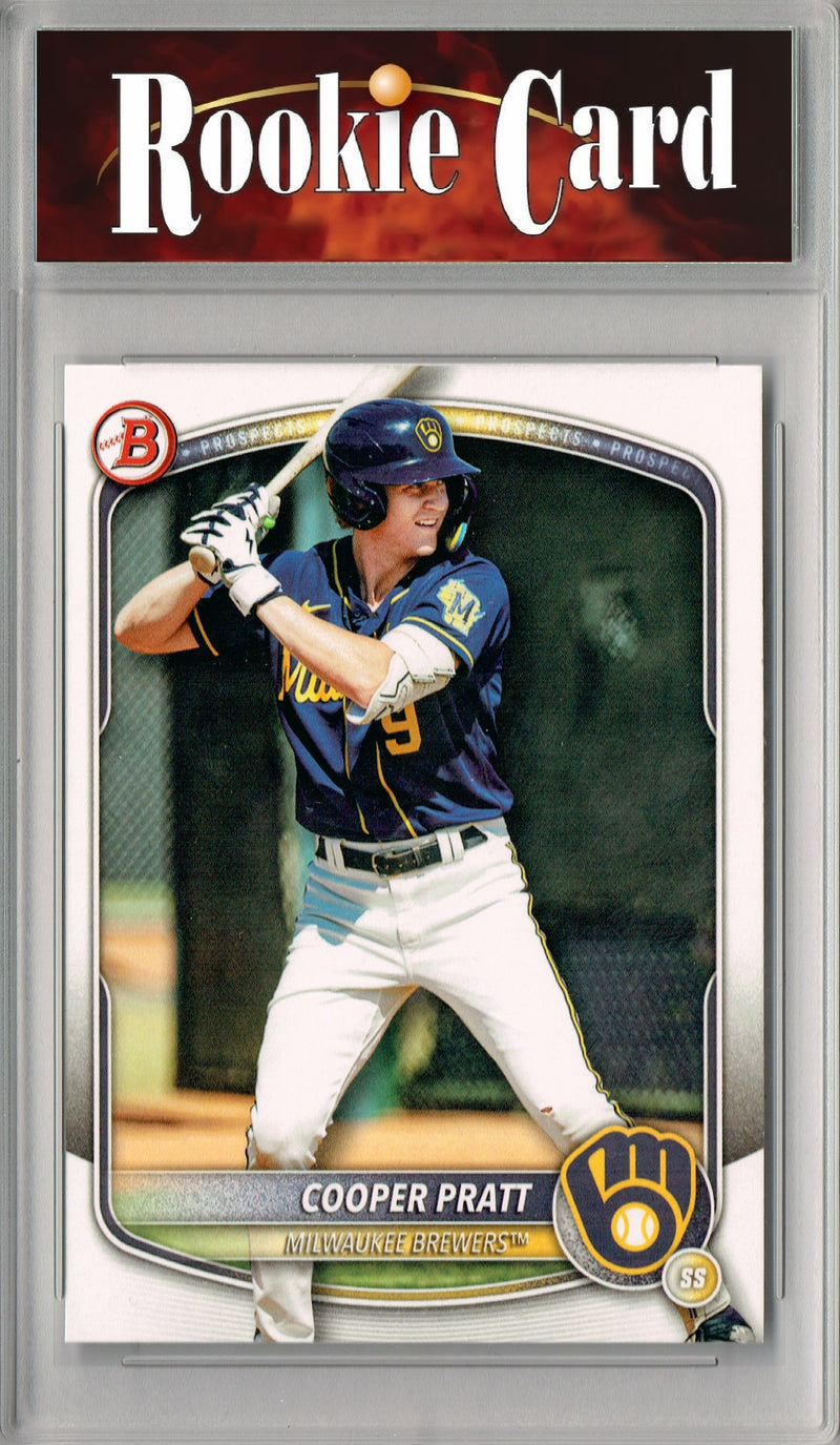 Certified Mint+ Cooper Pratt 2025 Bowman #BD-157 Rookie Card Milwaukee Brewers
