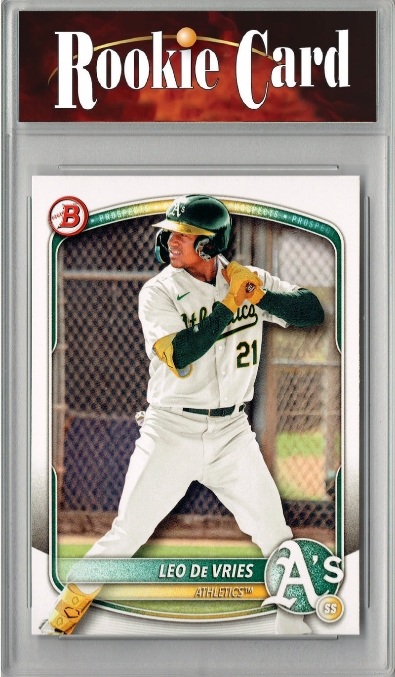 Certified Mint+ Leo De Vries 2025 Bowman #BD-87 Rookie Card Oakland Athletics