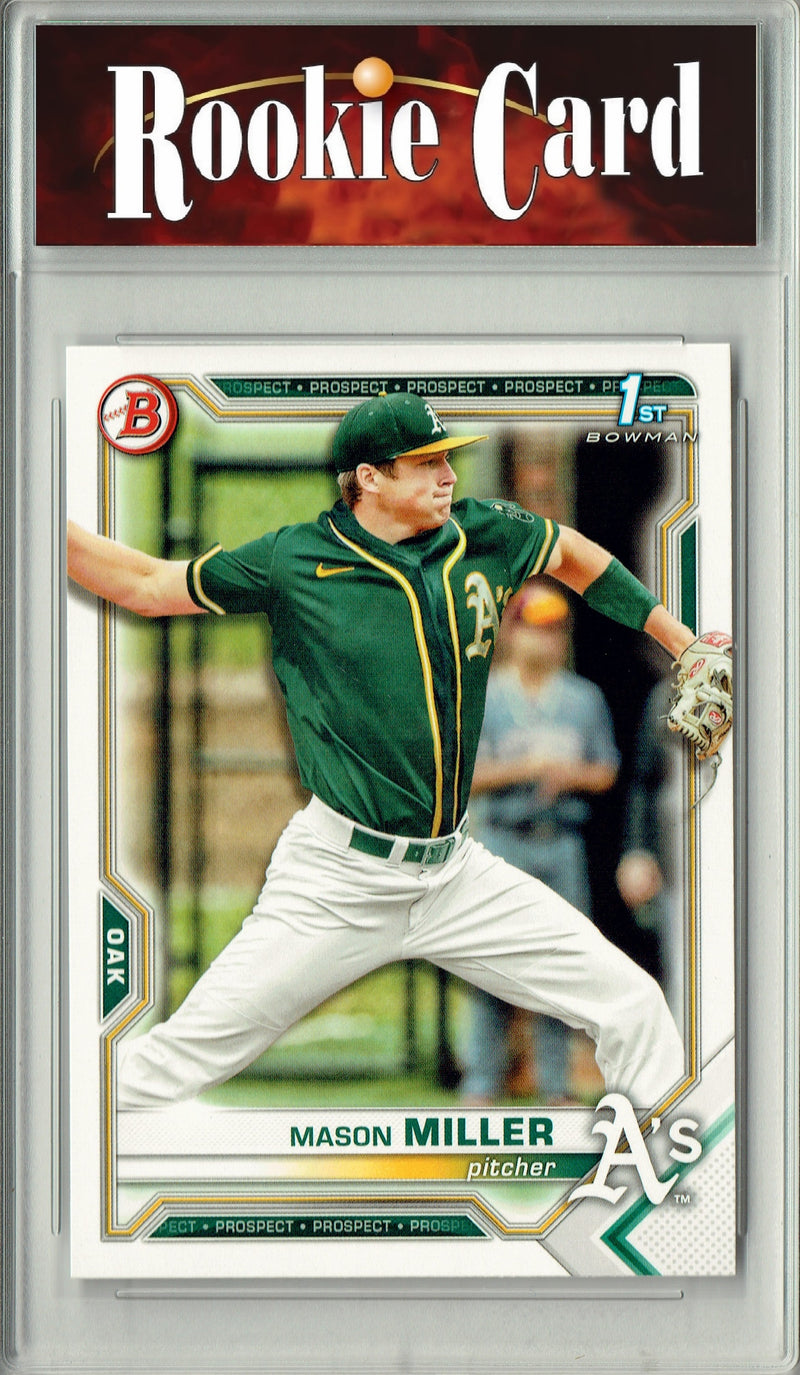 Certified Mint+ Mason Miller 2021 Bowman #BD-85 1st Rookie Card Oakland Athletics