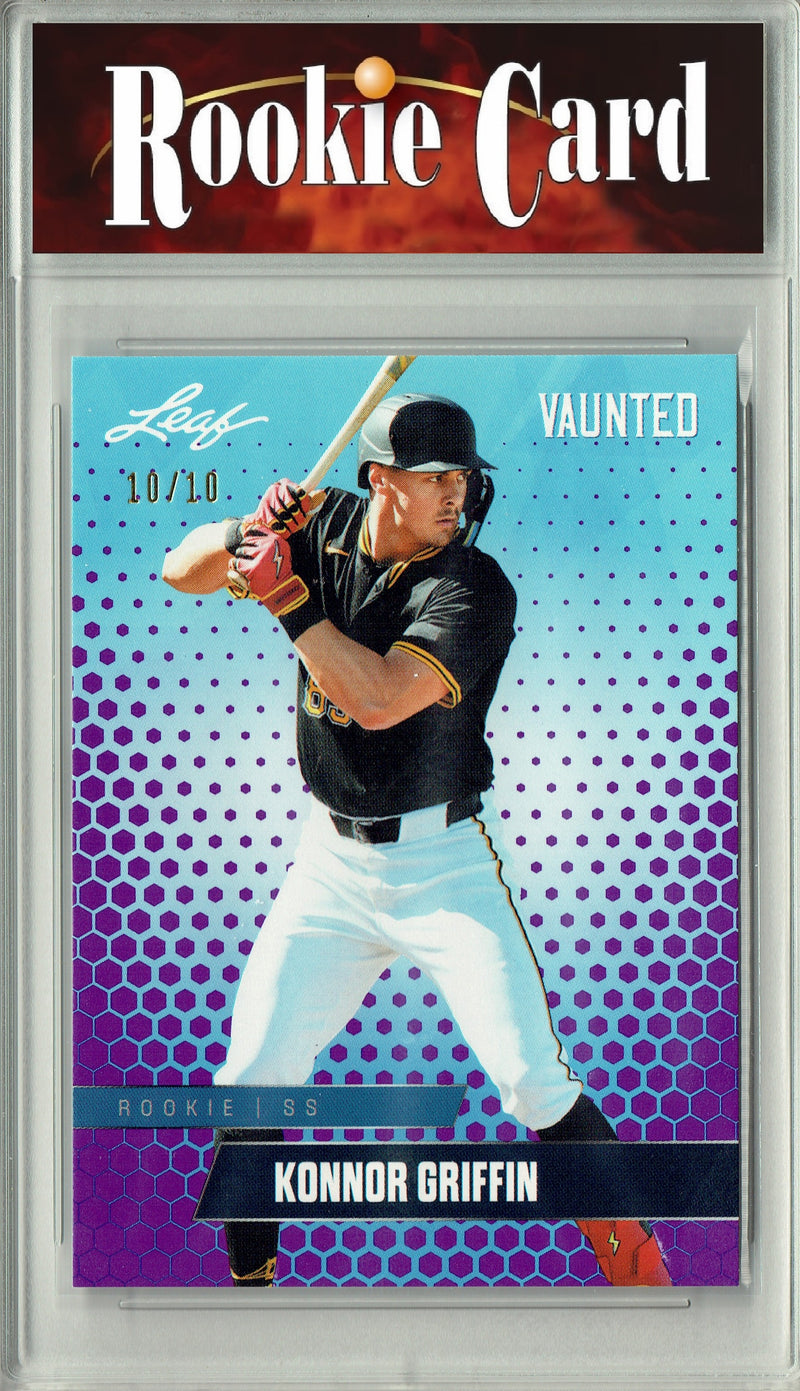 Certified Mint+ Konnor Griffin 2024 Leaf Vaunted #V-23 Purple 10 Made Rookie Card Pittsburgh Pirates