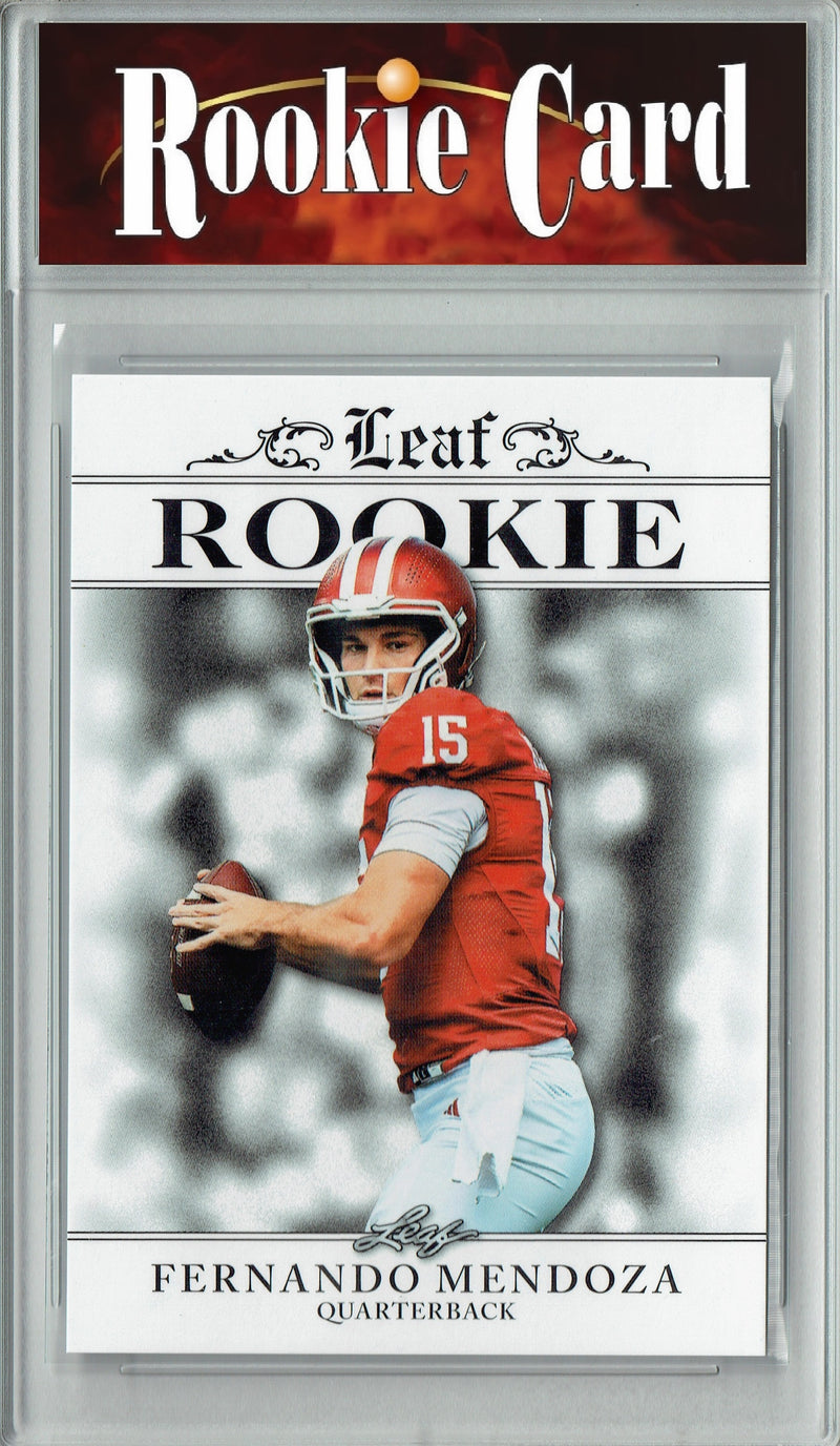 Fernando Mendoza Rookie Card Indiana / Las Vegas Football Trading Card 2025 Leaf #RA-08 #1 Pick  Certified Mint+