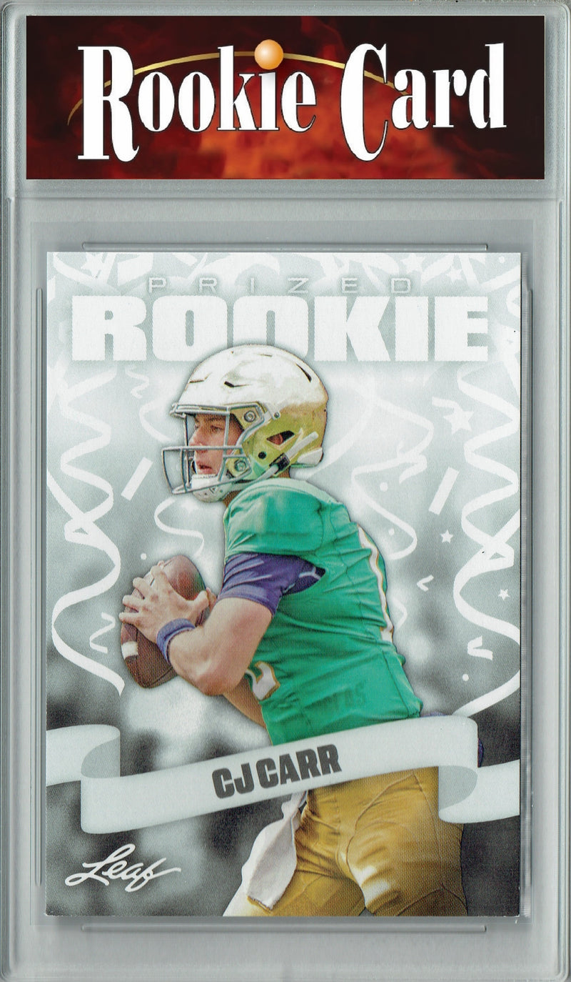 C.J. Carr Rookie Card Notre Dame Football Trading Card 2024 Leaf #29 Notre Dame  Certified Mint+