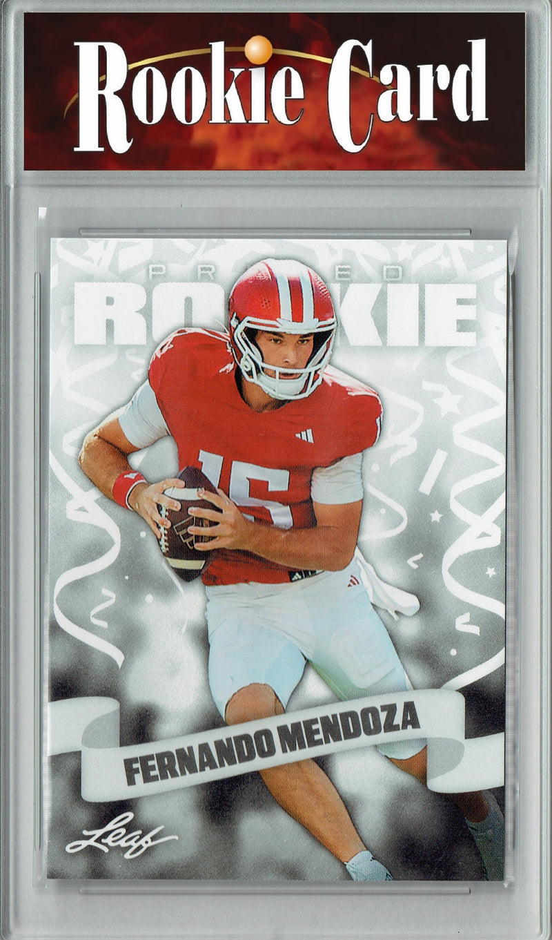 Fernando Mendoza Rookie Card Indiana / Las Vegas Football Trading Card 2025 Leaf #38 National Champion  Certified Mint+