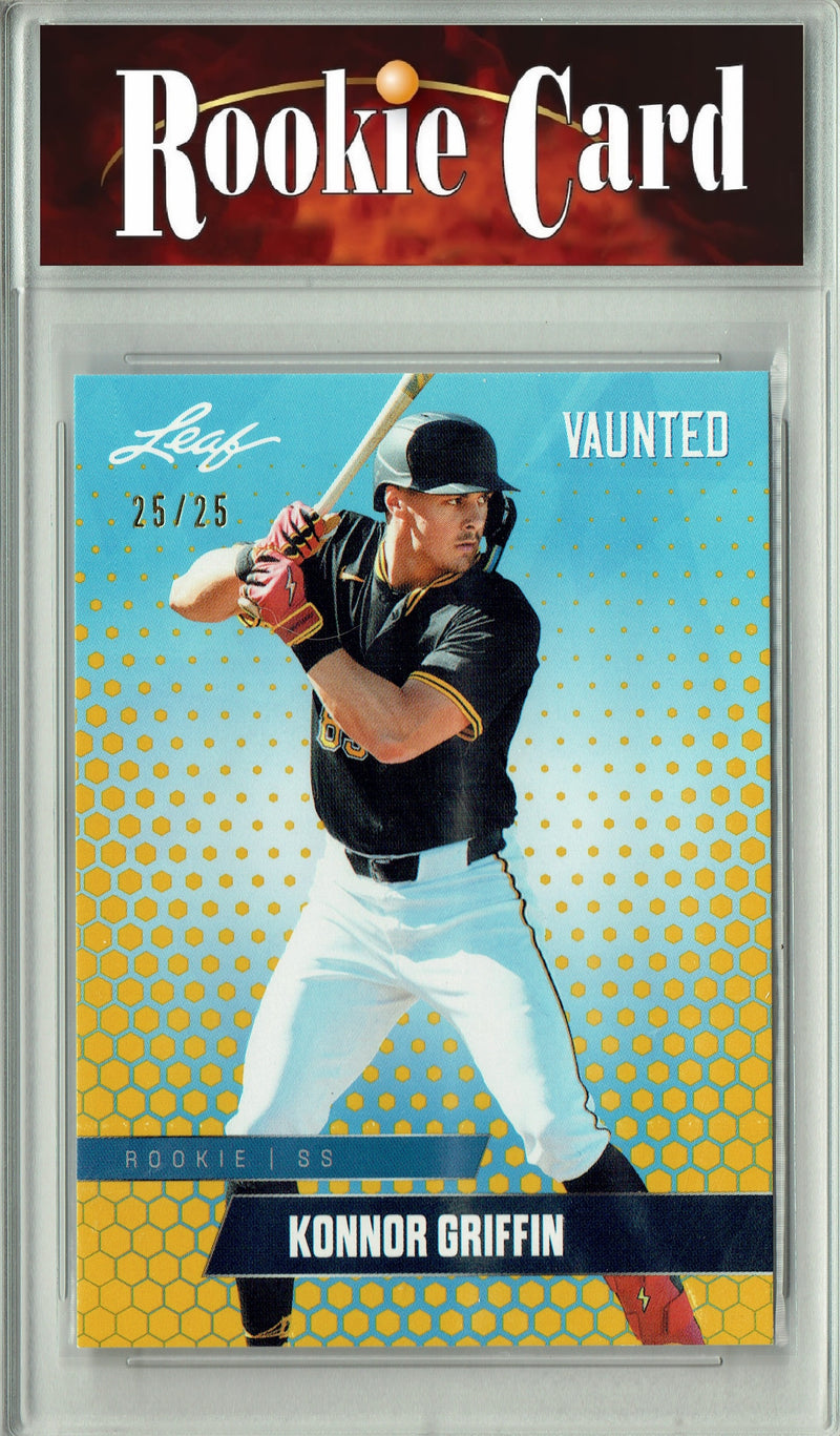 Certified Mint+ Konnor Griffin 2024 Leaf Vaunted #V-23 Gold SP 25 Made Rookie Card Pittsburgh Pirates