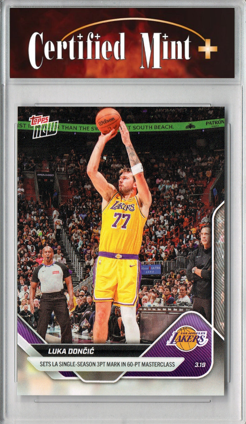 Certified Mint+ Luka Doncic 2026 Topps Now #216 60 pt. Masterclass Card Los Angeles Lakers