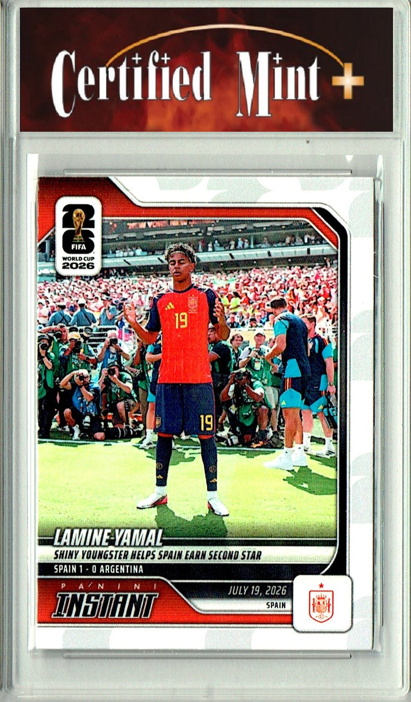 Lamine Yamal Trading Card 2026 Panini Instant #246 Youngster Helps Claim Second Star, Certified Mint+ Condition, Spain Soccer