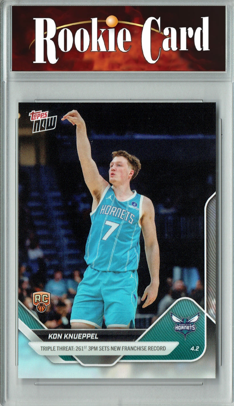 Kon Knueppel Rookie Card 2025 Topps Now #239 New Franchise Record Basketball Trading Card Charlotte Hornets Certified Mint+