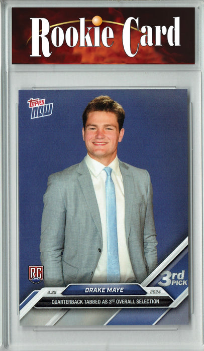 Certified Mint+ Drake Maye 2024 Topps Now #D-3 Draft Night Patriots Rookie Card New England Patriots