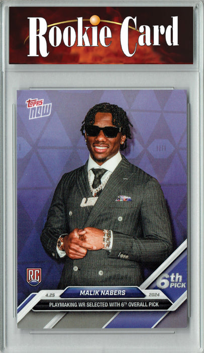 Certified Mint+ Malik Nabers 2024 Topps Now #D-4 Draft Night N.Y. Giants Rookie Card New York Giants