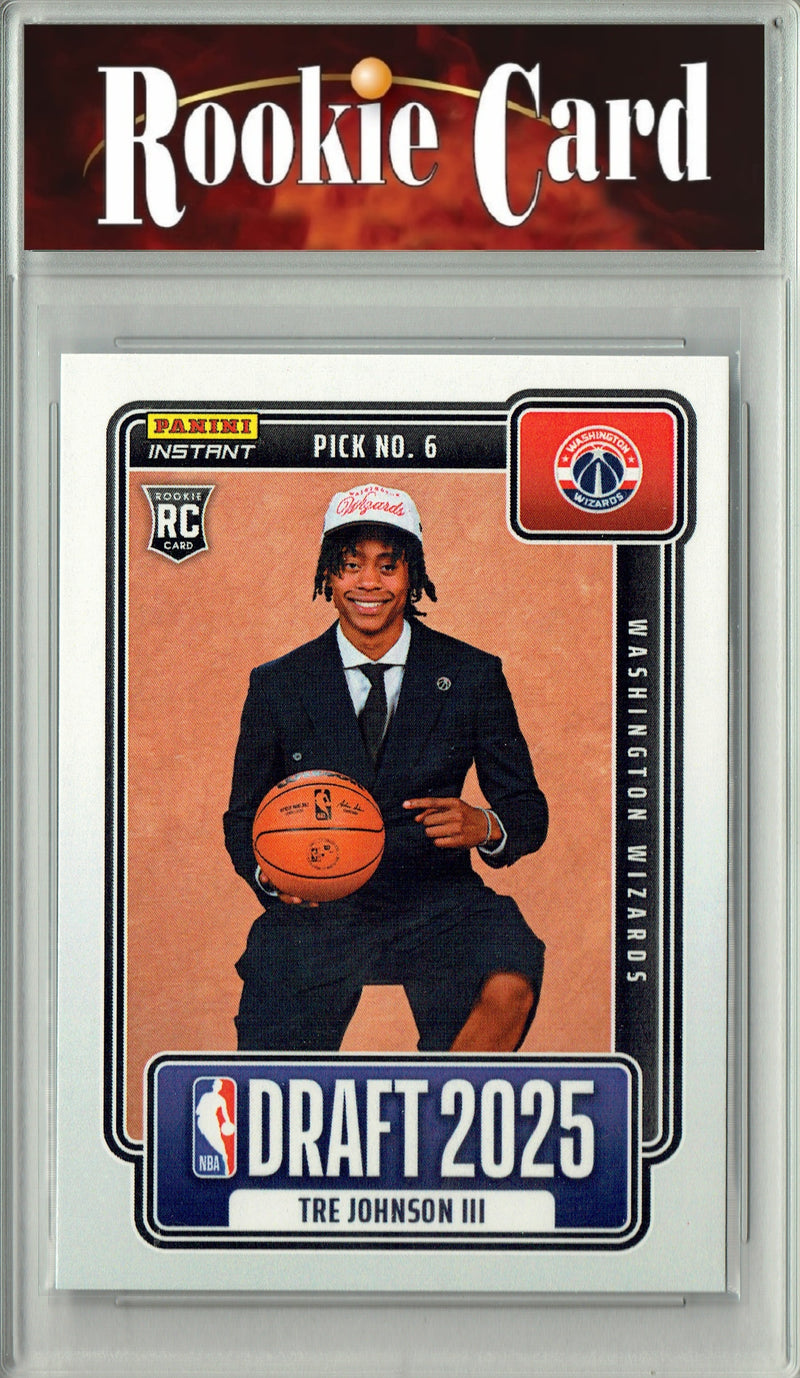 Certified Mint+ Tre Johnson III 2025 Panini Instant #NBADN-6 Draft 2030 Rookie Card Washington Wizards