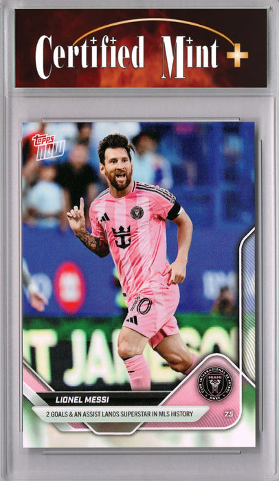 Certified Mint+ Lionel Messi 2025 Topps Now #60 MLS History Rare Trading Card Inter Miami