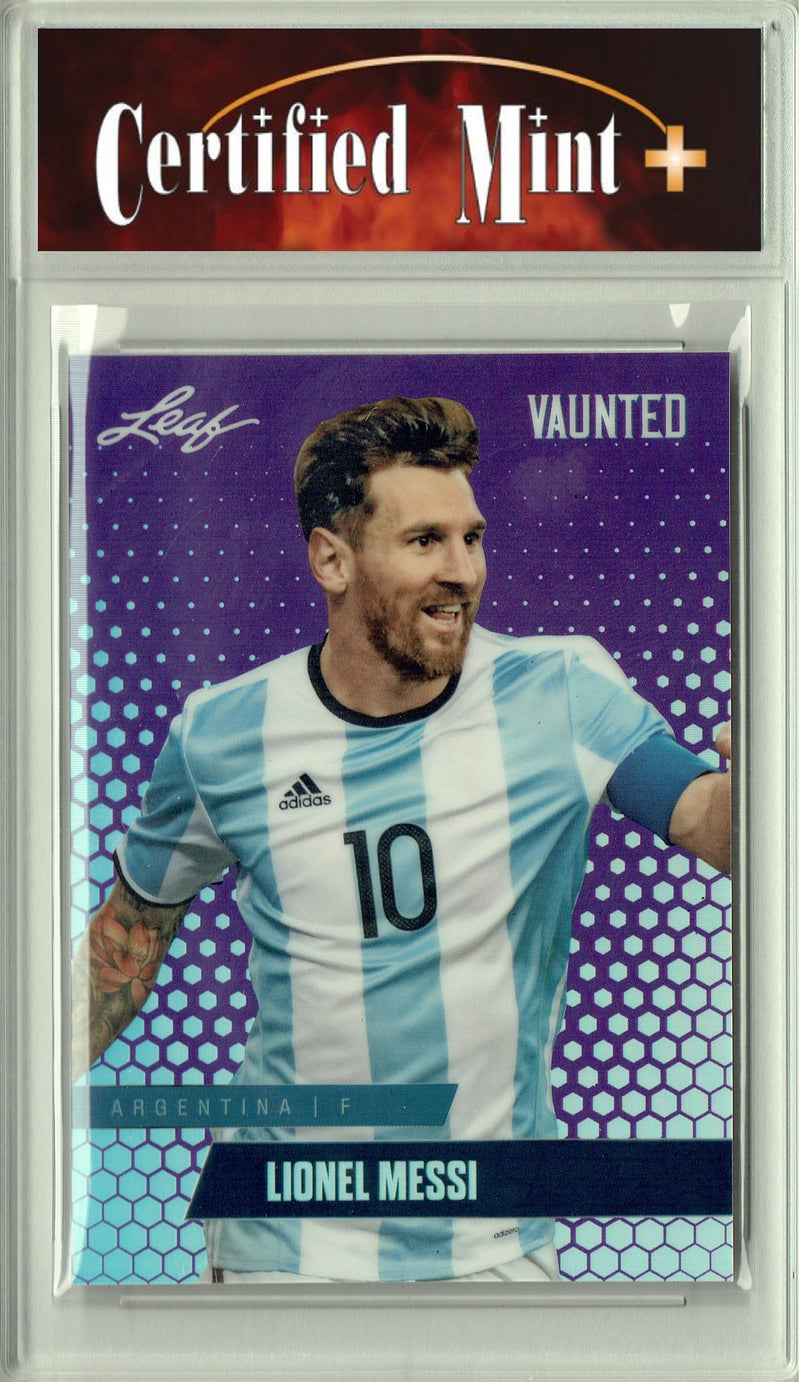 Certified Mint+ Lionel Messi 2024 Leaf Vaunted Metal #VM-11 Purple 15 Made Rare Trading Card Argentina