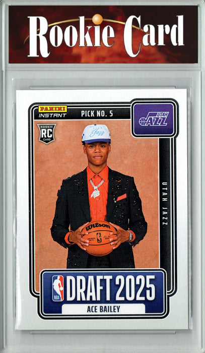 Certified Mint+ Ace Bailey 2025 Panini Instant #NBADN-5 Draft 2029 Rookie Card Utah Jazz