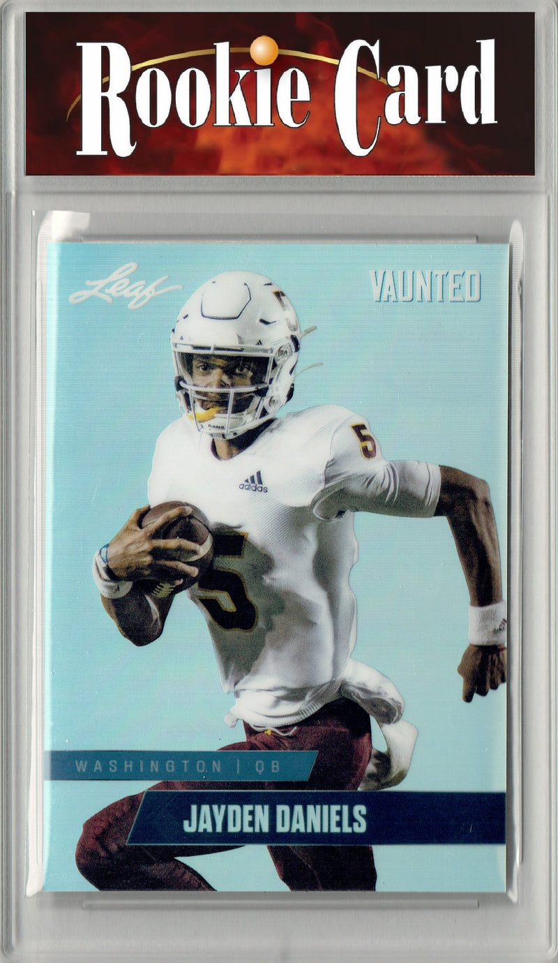 Jayden Daniels Rookie Card Washington Football Trading Card 2024 Leaf Vaunted Metal #VM-07 Silver 25 Made  Certified Mint+