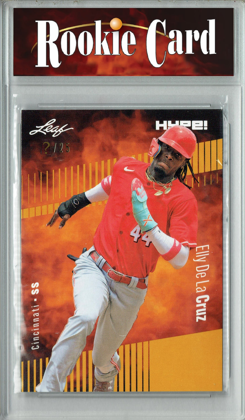 Certified Mint+ Elly De La Cruz 2023 Leaf HYPE #115 Gold SP, Just 25 Made Rookie Card Cincinnati Reds