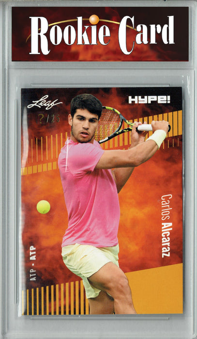 Certified Mint+ Carlos Alcaraz 2023 Leaf HYPE! #108A Gold SP, Just 25 Made Rare Trading Card