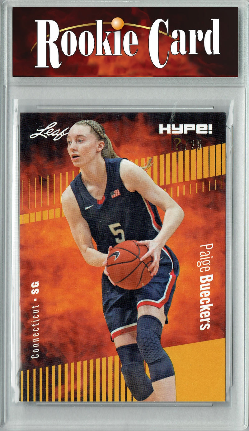 Certified Mint+ Paige Bueckers 2023 Leaf HYPE #131A Gold SP, Just 25 Made Rookie Card